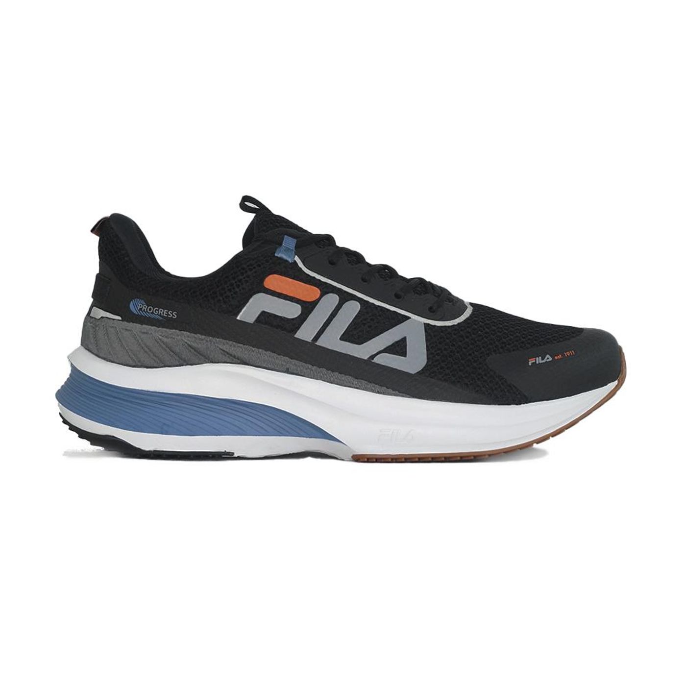 Zapatos fila shop hombre negro naranja